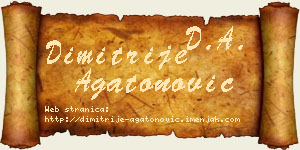 Dimitrije Agatonović vizit kartica